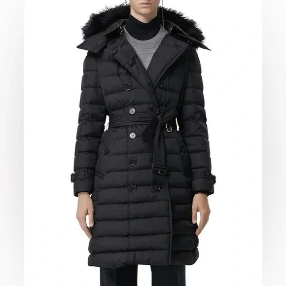 Burberry Dalmerton Quilted Down Puffer Coat with Removable Shearling Trim - Picture 2 of 5